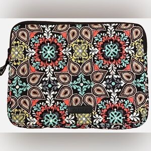 Vera Bradley Tablet Laptop Sleeve in Sierra Print Zip Case Floral Black